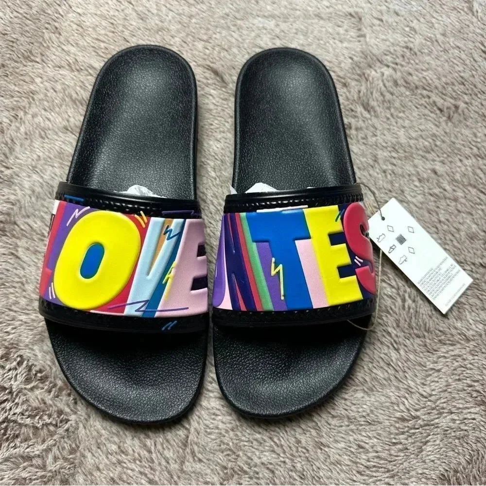 Adidas Men Adilette Pride Slide Sandals Black New With Tags